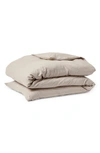 Coyuchi Cloud Brushed Organic Cotton Flannel Duvet Cover In Camel Heather