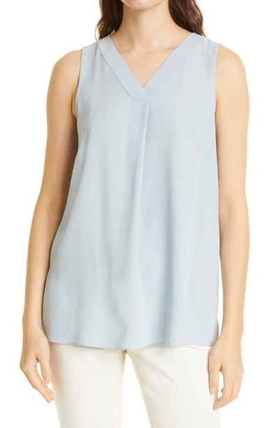 Eileen Fisher Silk V Neck Tank, Regular & Plus In Frost