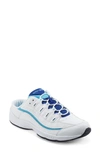 Easy Spirit Women's Romy Mule Walking Sneakers Women's Shoes In White/blue - Leather/textile