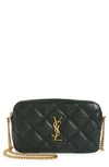 Saint Laurent Becky Diamond Quilted Leather Camera Bag In Green