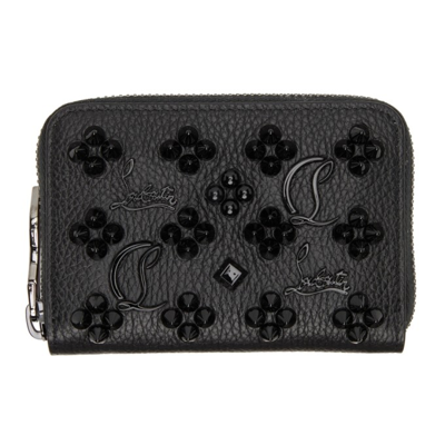 Christian Louboutin Panettone Leather Coin Purse In Black/ Ultrablack ...