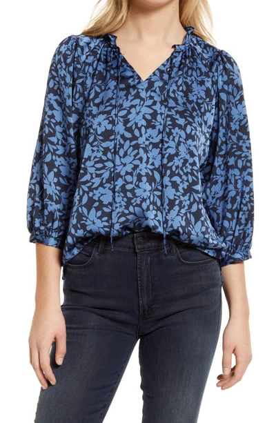 Vince Camuto Three Quarter Sleeve Blouse In Vintage Blue