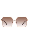 Dolce & Gabbana Square-frame Sunglasses In Pink Gold/ Gradient Pink