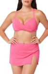 Bleu By Rod Beattie Ring Me Up High Waist Skirted Bikini Bottoms In Rose Red