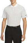 Nike Men's Dri-fit Victory Striped Golf Polo In White/black