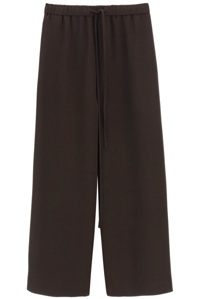 Valentino Brown Tied-waist Wide-leg Trousers