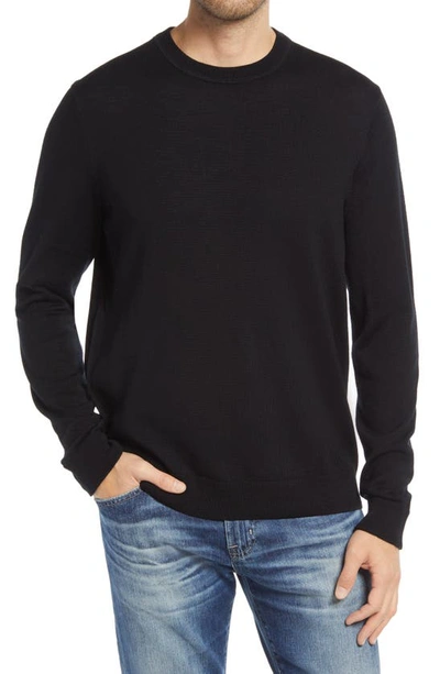 Nordstrom Washable Merino Crewneck Sweater In Black Caviar