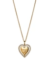 Nadri Smitten Love Me Not Heart Pendant Necklace In Gold