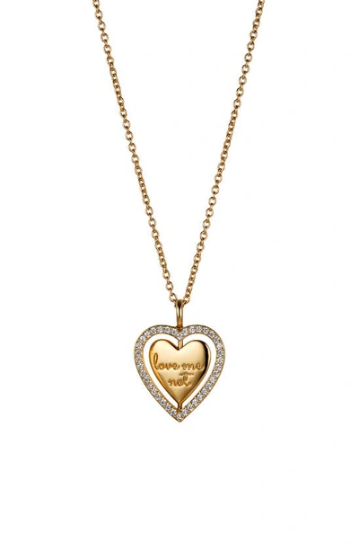 Nadri Smitten Love Me Not Heart Pendant Necklace In Gold