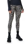 Sweaty Betty Zero Gravity Pocket 7/8 Running Leggings In Black Sb Overlay Print
