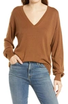 Treasure & Bond V-neck Sweater In Brown Toffee