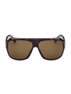 Tom Ford 62mm Gradient Polarized Oversize Aviator Sunglasses In Brown / Dark