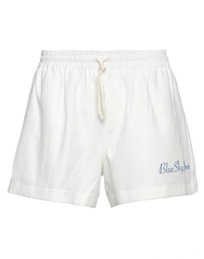 Blue Sky Inn Cotton Logo Shorts In White