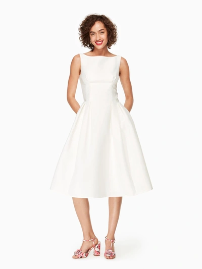 Kate Spade Structured Fit And Flare Dress In Cream