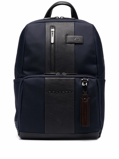 Piquadro Brief Panelled Backpack In Blue