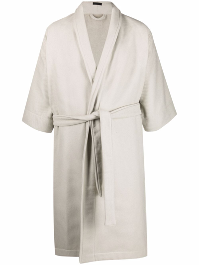 Fear Of God Waffle Weave Cotton Robe In Cement