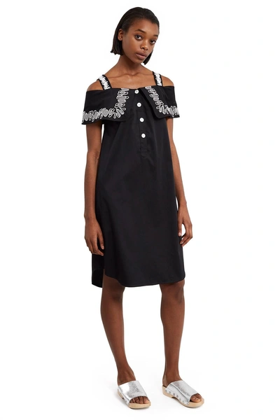 Opening Ceremony Embroidered French Cuff Dress In Black