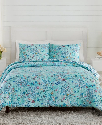 Vera Bradley Paisley Wave Twin Xl 2 Piece Comforter Set, Twin Xl Bedding In Blue