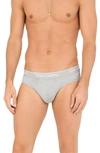 Dolce & Gabbana 2-pack Logo Waist Midi Briefs In Grey Melange