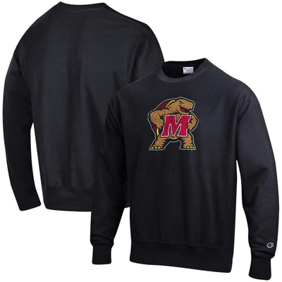 Champion Black Maryland Terrapins Vault Logo Reverse Weave Pullover Sweatshirt