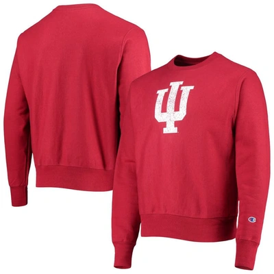 Champion Crimson Indiana Hoosiers Vault Logo Reverse Weave Pullover Sweatshirt