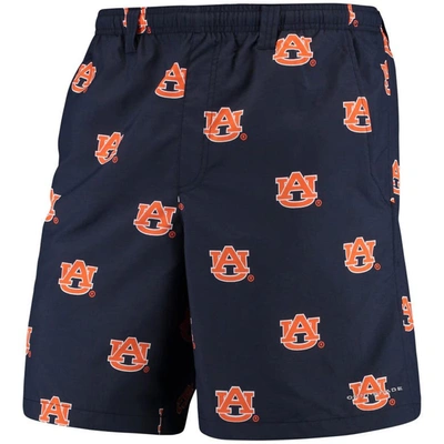 Columbia Men's  Pfg Navy Auburn Tigers Backcast Ii 8" Omni-shade Hybrid Shorts