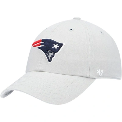 47 ' Gray New England Patriots Clean Up Adjustable Hat