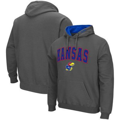 Colosseum Men's  Charcoal Kansas Jayhawks Arch And Logo 3.0 Pullover Hoodie