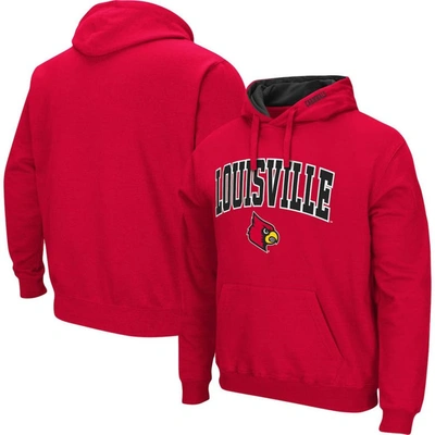 Colosseum Men's  Red Louisville Cardinals Arch And Logo 3.0 Pullover Hoodie