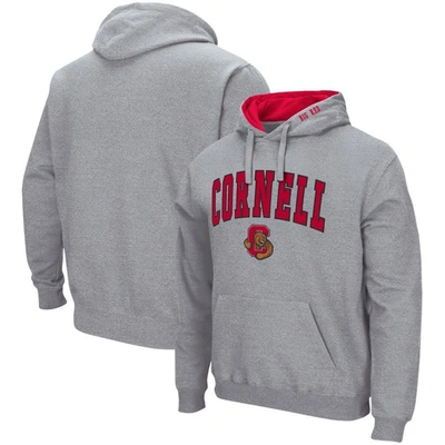 Colosseum Heathered Gray Cornell Big Red Arch And Logo Pullover Hoodie