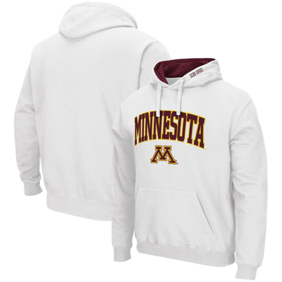 Colosseum Men's  White Minnesota Golden Gophers Arch And Logo 3.0 Pullover Hoodie