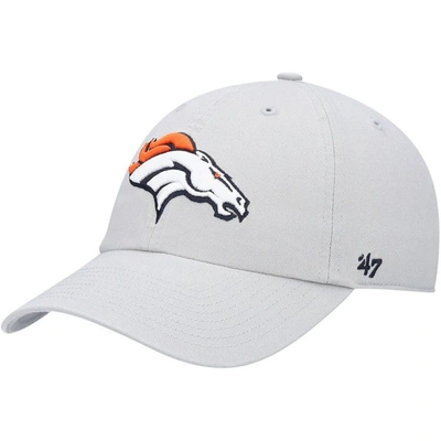 47 ' Gray Denver Broncos Clean Up Adjustable Hat