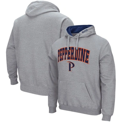 Colosseum Heathered Gray Pepperdine Waves Arch And Logo Pullover Hoodie