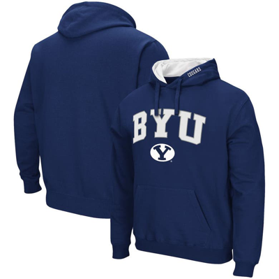 Colosseum Men's  Byu Cougars Arch And Logo 3.0 Pullover Hoodie In Navy