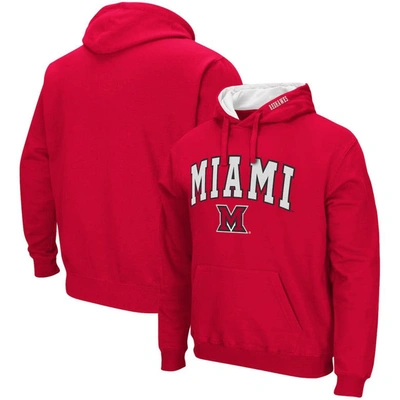 Colosseum Men's Charcoal Miami University Redhawks Arch And Logo Pullover Hoodie