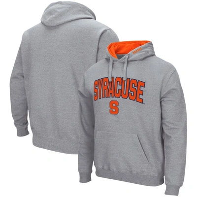Colosseum Men's Heather Gray Clemson Tigers Arch And Logo 3.0 Pullover Hoodie