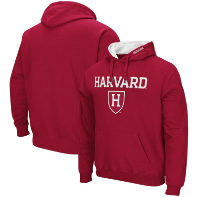 Colosseum Crimson Harvard Crimson Arch And Logo Pullover Hoodie