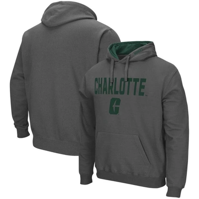 Colosseum Charcoal Charlotte 49ers Arch And Logo Pullover Hoodie