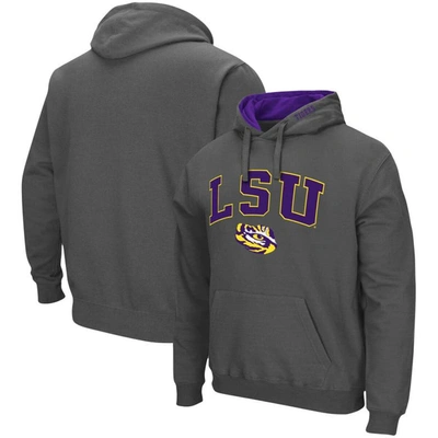Colosseum Men's Lsu Tigers Arch Logo 3.0 Pullover Hoodie In Charcoal