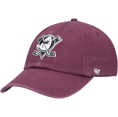47 ' Purple Anaheim Ducks Alternate Logo Clean Up Adjustable Hat