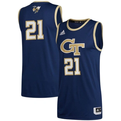 Adidas Originals Adidas #21 Navy Georgia Tech Yellow Jackets Swingman Basketball Jersey