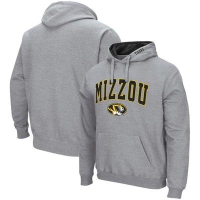 Colosseum Men's  Heathered Gray Missouri Tigers Arch And Logo 3.0 Pullover Hoodie