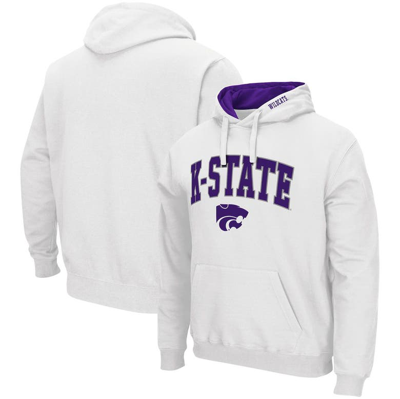 Colosseum Men's White Kansas State Wildcats Arch Logo 3.0 Pullover Hoodie