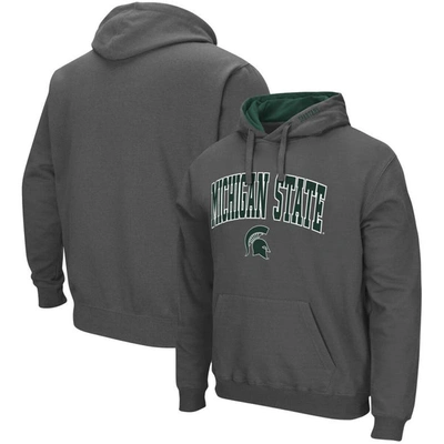 Colosseum Men's Charcoal Michigan State Spartans Arch Logo 3.0 Pullover Hoodie