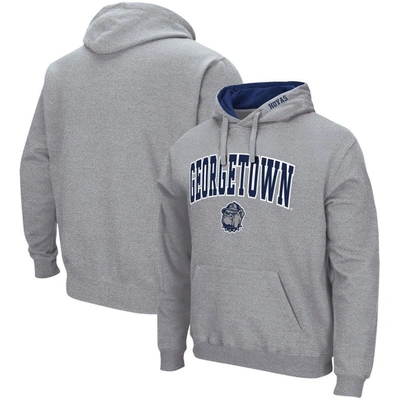 Colosseum Heathered Gray Georgetown Hoyas Arch And Logo Pullover Hoodie In Heather Gray