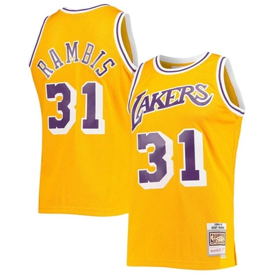 Mitchell & Ness Kurt Rambis Gold Los Angeles Lakers 1984/85 Swingman Jersey