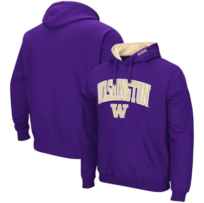 Colosseum Men's Washington Huskies Arch & Logo 3.0 Pullover Hoodie In Purple
