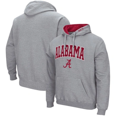 Colosseum Men's Heather Gray Alabama Crimson Tide Arch And Logo 3.0 Pullover Hoodie