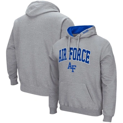 Colosseum Men's  Heathered Gray Air Force Falcons Arch And Logo 3.0 Pullover Hoodie In Heather Gray