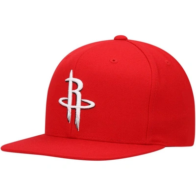 Mitchell & Ness Men's  Red Houston Rockets Team Ground Stretch Snapback Hat